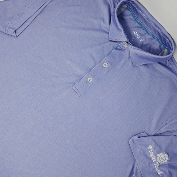Johnnie-O Size Robben Polo Shirt Men's Large Purple Micro Check‎ S/S Fiesta Bowl - Picture 1 of 9